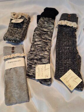 Lot of 4 NWT Knee-High Socks — Francesca's, Sonoma & World Market